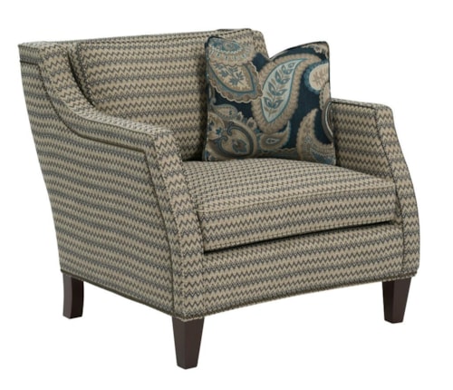 Transitional Sloped-Arm Chair with Nailhead Trim