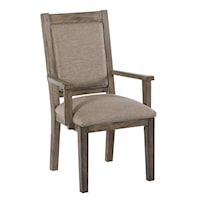 Upholstered Arm Chair with Weathered Gray Finish