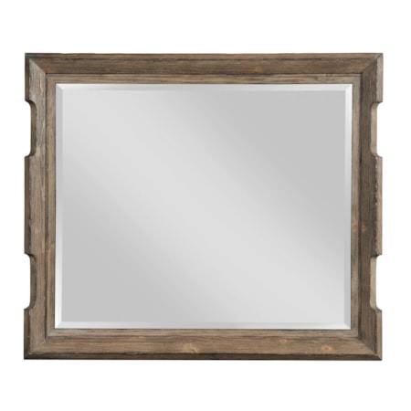 Rustic Scalloped Edge Landscape Mirror