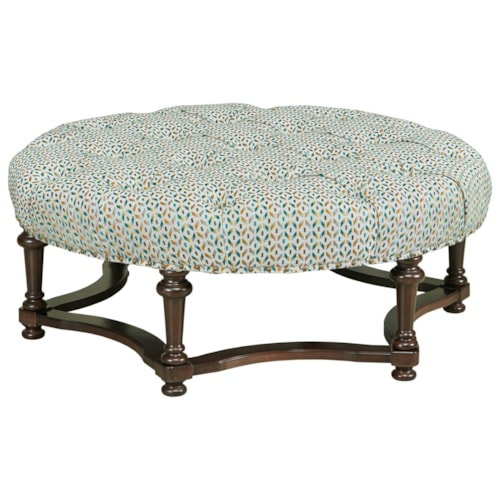 Round Cocktail Ottoman with Tufted Top