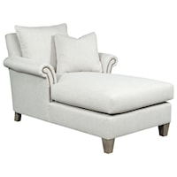 Transitional Full Chaise with Nail Head Trim