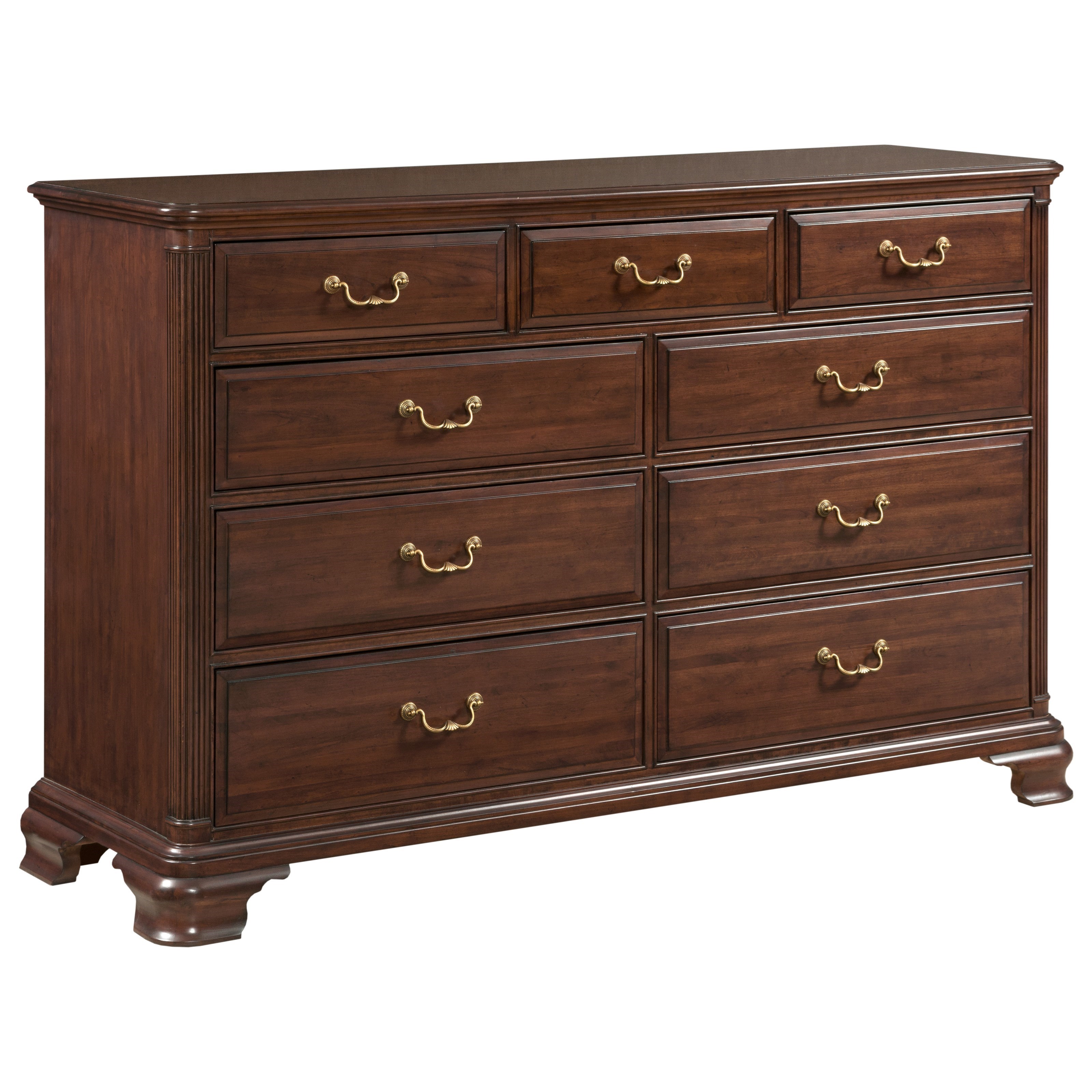 Kincaid Furniture Hadleigh 607130+607020 Traditional Dresser and Mirror Set with Nine Drawer
