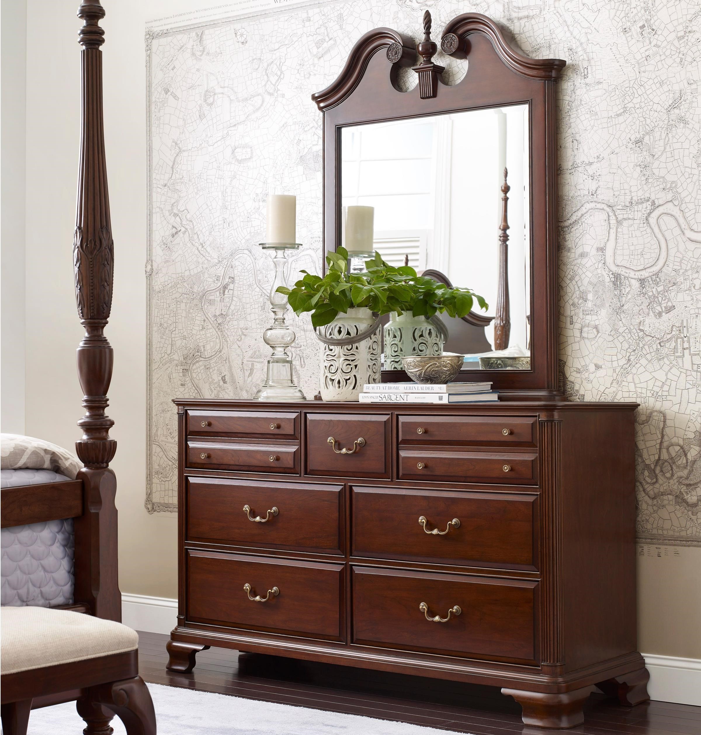 Dresser and Mirror Set