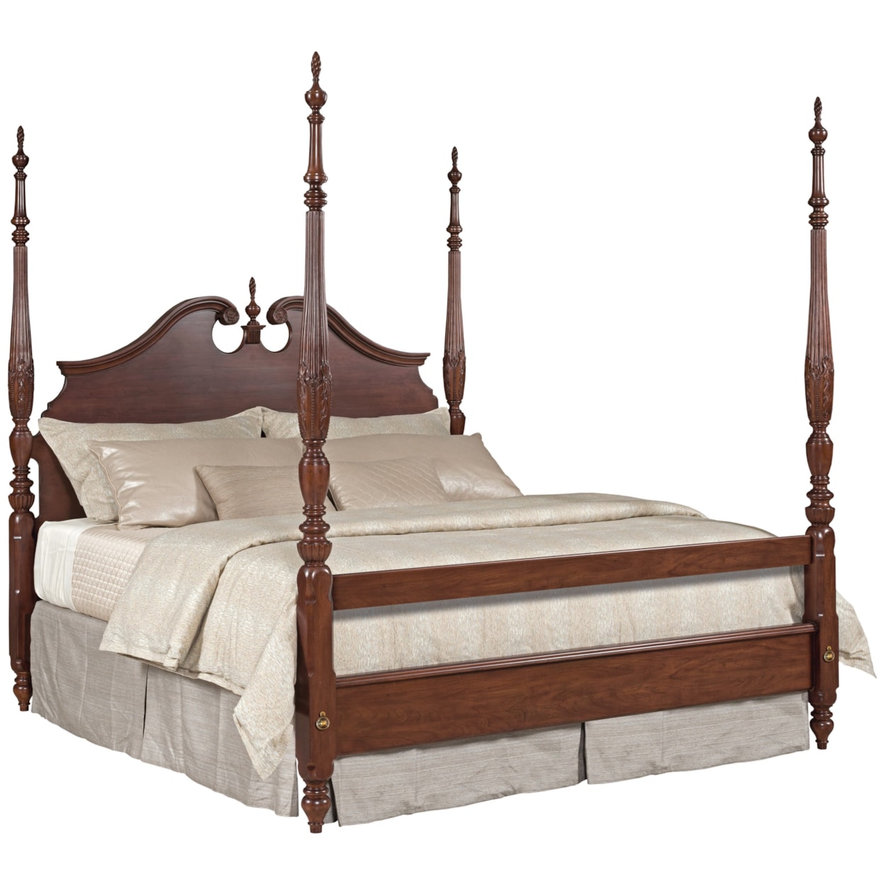 Kincaid Furniture Hadleigh 607-324P Queen Rice Carved Poster Bed with ...