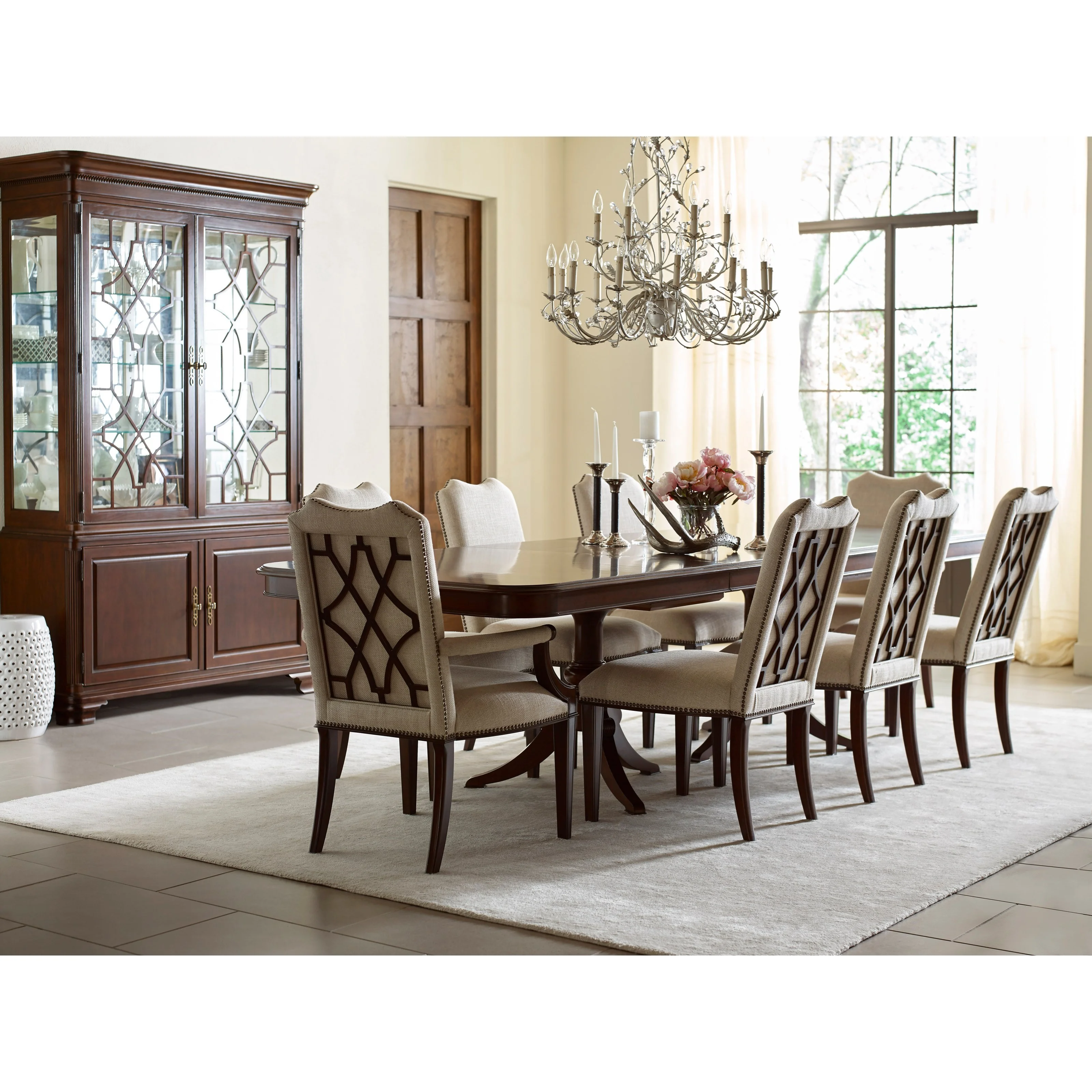Kincaid Furniture Hadleigh 607-744P Traditional Double Pedestal Dining ...