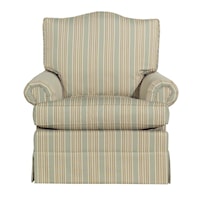 Rolled Arm Skirted Accent Chair