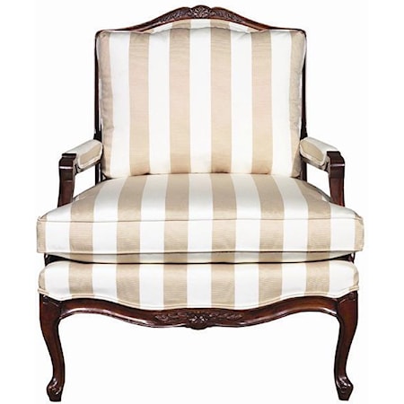 Exposed Wood Upholstered Accent Chair