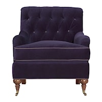 Button Tufted Accent Chair with Wheels