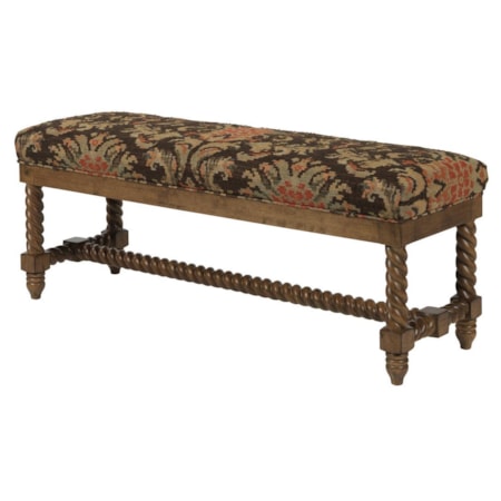Traditional Accent Bench with Barley Twist Legs