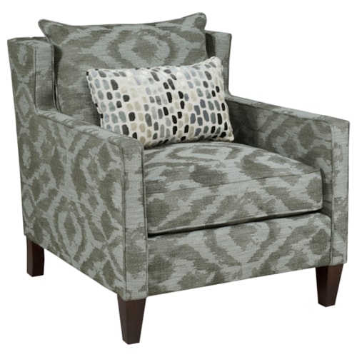Contemporary Upholstered Chair with Track Arms