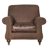Rolled Arm Accent Chair with Nailhead Trim