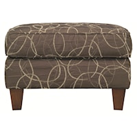 Madison Ottoman with Tapered Block Legs