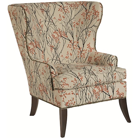 Denton Accent Chair with Wide Flared Back and Nailhead Trim