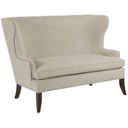 Denton Wingback Settee with Optional Nailheads