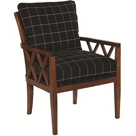 Veranda Chair with Exposed Wood Lattice Arms