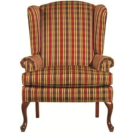Traditional Camden Chair with Cabriole Legs and Tightly Rolled Arms