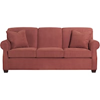 Sofa with Rolled Back and Tapered Wood Feet