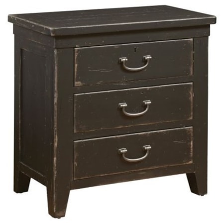 Beale Solid Wood 3-Drawer Nightstand with Outlet