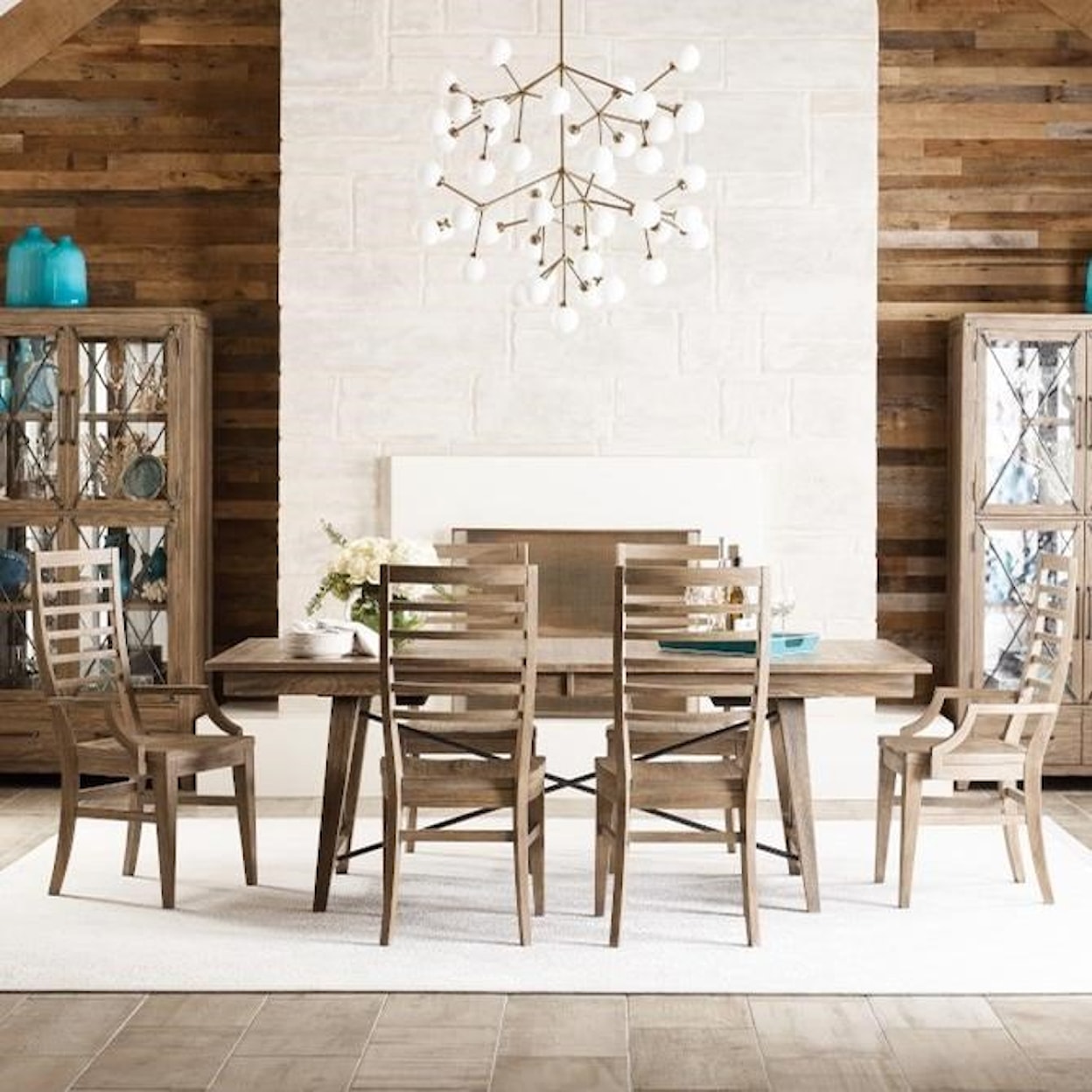 Kincaid Furniture Modern Forge 7-Piece Dining Set with Ladderback Chairs