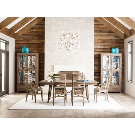 7-Piece Dining Set with Ladderback Chairs