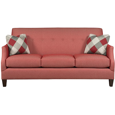 Customizable Button-Tufted Apartment Sofa with Sloped Arms