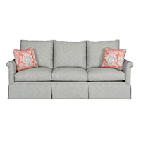 Customizable Grand Sofa with Fan Pleated Arms and Skirted Base