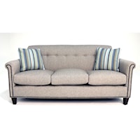 Customizable Button-Tufted Apartment Sofa with Panel Arms