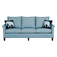 Customizable Grand Sofa with Sock Arms and Wood Legs