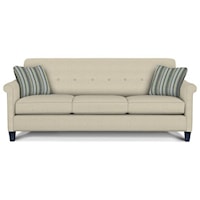 Customizable Sofa with Sock Arms and Wood Legs