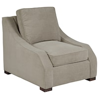 Contemporary Upholstered Chair with Sloping Track Arms