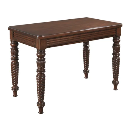 Traditional Tortola Table Desk with Flip-Front Drawer and Power Outlet
