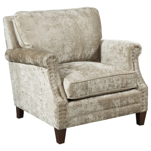 Transitional Upholstered Chair with Nailhead Trim