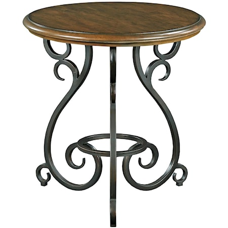 Traditional Round Accent Table with Old World Cast Iron Base