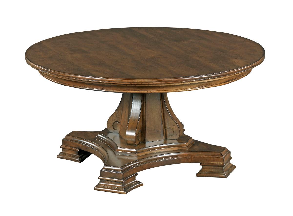 Kincaid Furniture Portolone PKG950270 Round Solid Wood Cocktail Table with Tuscaninspired