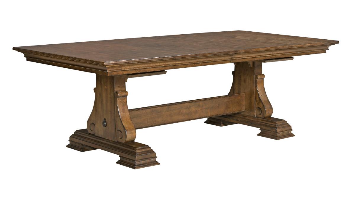 Solid wood trestle shop dining table