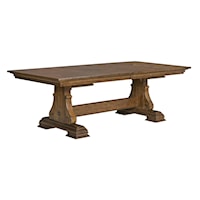 Solid Wood Trestle Table with Two Extension Leaves
