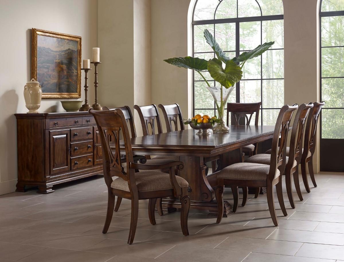 Kincaid Furniture Portolone 95 054P Solid Wood Trestle Table with