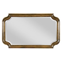 Traditional Bureau Mirror with Scalloped Frame