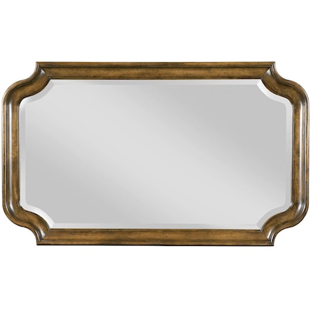 Traditional Bureau Mirror with Scalloped Frame