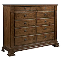 Solid Wood Bureau with Felt Lined Jewelry Storage and Flip-Front Media Drawers