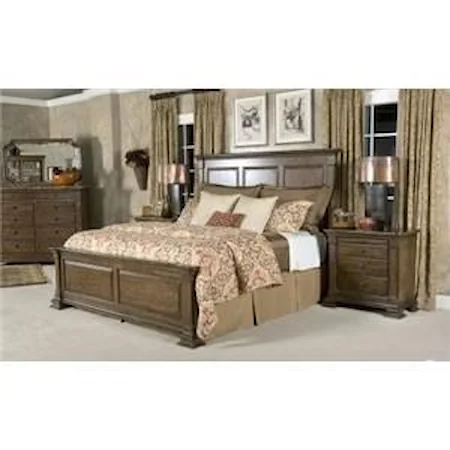 Queen Bed Set, Bureau Dresser, Nightstand, and Mirror