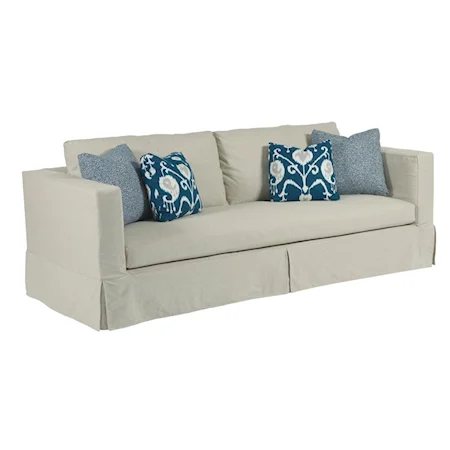 Modern Slipcover Sofa with Kick Pleat Skirt