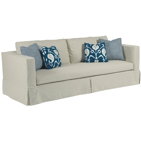 Modern Slipcover Sofa with Kick Pleat Skirt