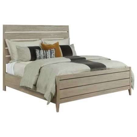 Contemporary Incline Solid Wood Oak King Platform Bed