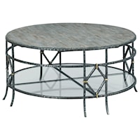 Monterey Round Coffee Table with Lower Glass Shelf