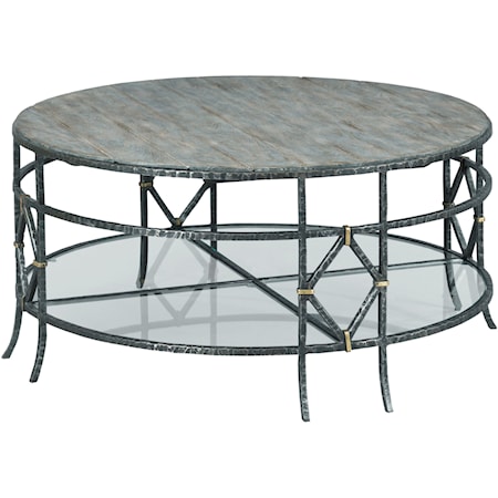 Monterey Round Coffee Table with Lower Glass Shelf