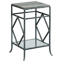 Monterey End Table with Glass Lower Shelf