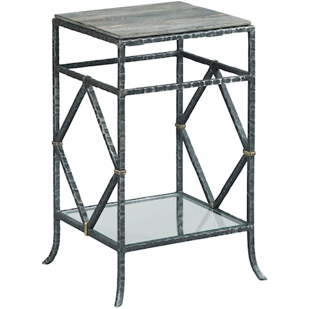 Monterey End Table with Glass Lower Shelf