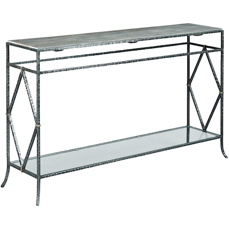Monterey Console Table with Lower Glass Shelf