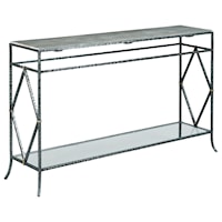 Monterey Console Table with Lower Glass Shelf